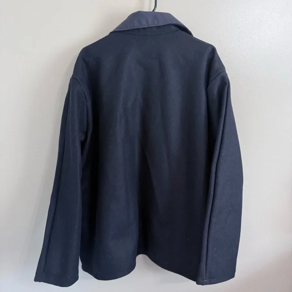 National Safety Apparel Fire/Heat Resistant Navy Wool Welding Coat Snap Men's XL - Picture 3 of 8